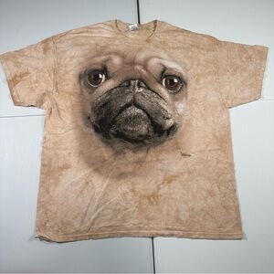 The Mountain by liquid blue Gildan 2011 pug tan tie dye shirt short sleeve 2XL